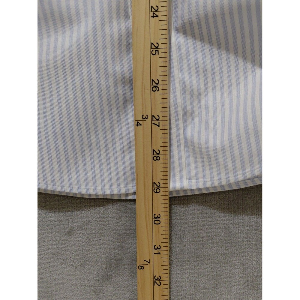 Brooks Brothers Non-Iron Stretch Oxford Short Sleeve Shirt Men's Medium Blue - Picture 8 of 8